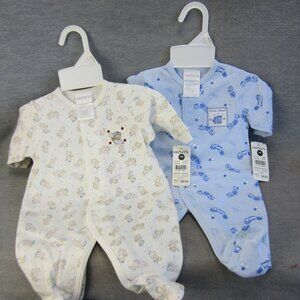 Vintage 90s Carter's PREEMIE Footie Romper Pajamas 0-6lbs Hong Kong NWT